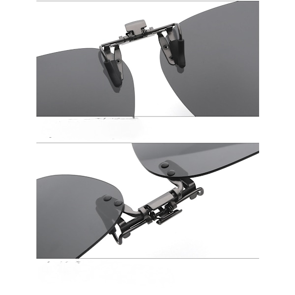 Polariserede Clip-on Solbriller - Anti-Glare UV400 Beskyttelse Flip Op til Mænd Kvinder Kørsel Udendørs Sport - Blå