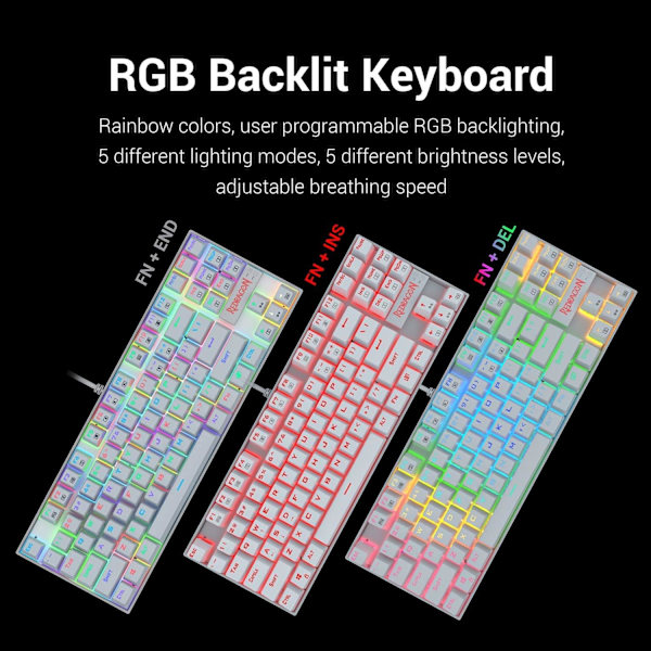 Redragon K552 Mekaniskt Speltangentbord 60% Kompakt 87 Tangenter