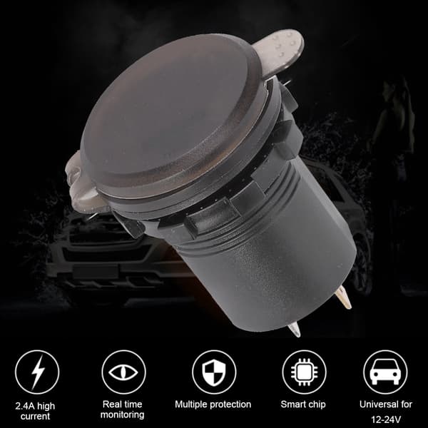 DC12-24V 2.1A 3-i-1 Multifunksjonell Digital LED Vanntett Termometer Voltmeter Bil USB Hurtiglader Grønt Lys