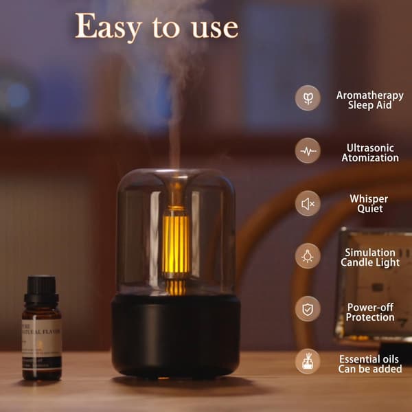 Eterisk oljediffuser 150 ml Aromaterapidiffuser med automatisk avslåing Duftdiffusere for eteriske oljer Kjølig tåke luftfukter med varm