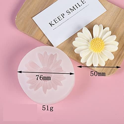 4 stk Daisy Resin Daisyform Blomsterform Smykker Resin Støbeform Håndlavede Silikoneforme til Resin Lysfremstilling Forme Håndværk daisy-4-pack