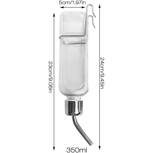 Kanin Hängande Vattenflaska, 2 st Kanin Hängande Vattendispenser, 350ml Hängande Husdjursflaskor