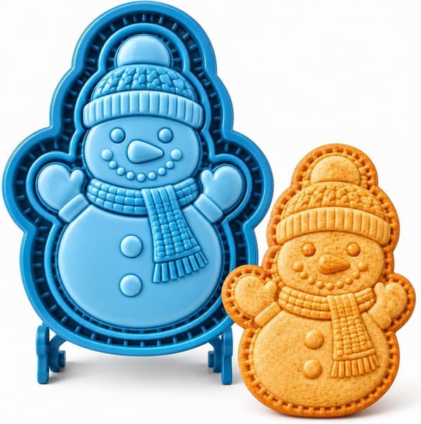 Jul Mini Pajformar Återanvändbara Präglade Bakformar för Hemlagad Bakverk och Desserts snowman