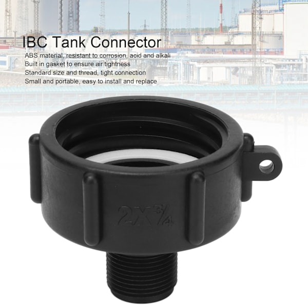 3 st IBC Tankkoppling G3/4 Gänga ABS Plast Dräneringsadapter Ersättningsventilbeslag S60x6