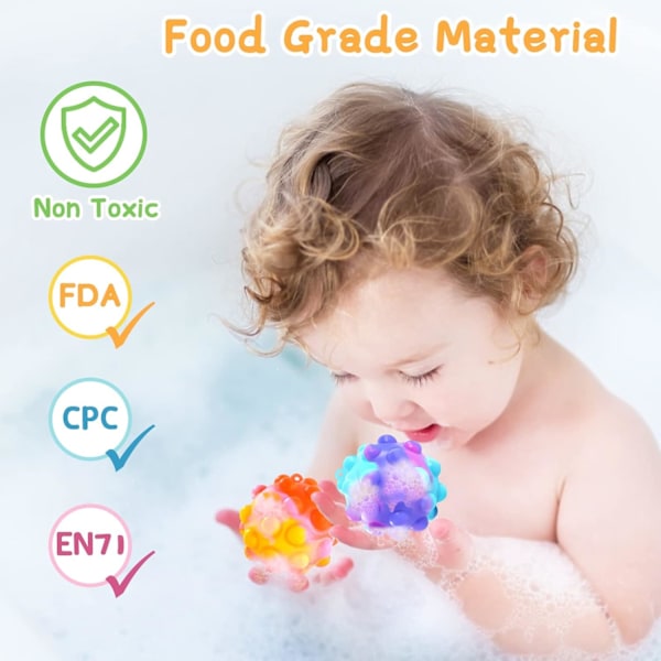 Pop Fidget Leksaker 4 ST 3D Stressbollar It Pop Fidgets Paket Party för Barn Leksaker Bulk Klämleksaker Pojkar Vuxen Stress Relief Påskkorg Fyllmedel