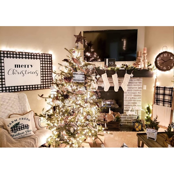 Julstrumpor, Elegant Rustik Charm Kabelstickad Strumpa, Akrylfibrer Öppen Spis Julgransdekoration