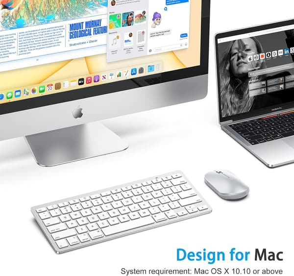 Bluetooth-tastatur for Mac, kompakt trådløst tastatur kompatibelt