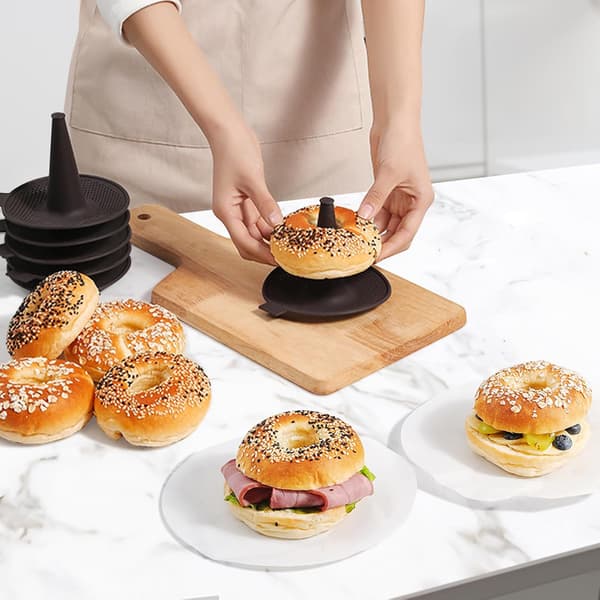 Silikone Donut Bageforme Sæt med 6 Genanvendelige Non-Stick Cupcake Pander Let at Rengøre Fødevaregodkendt