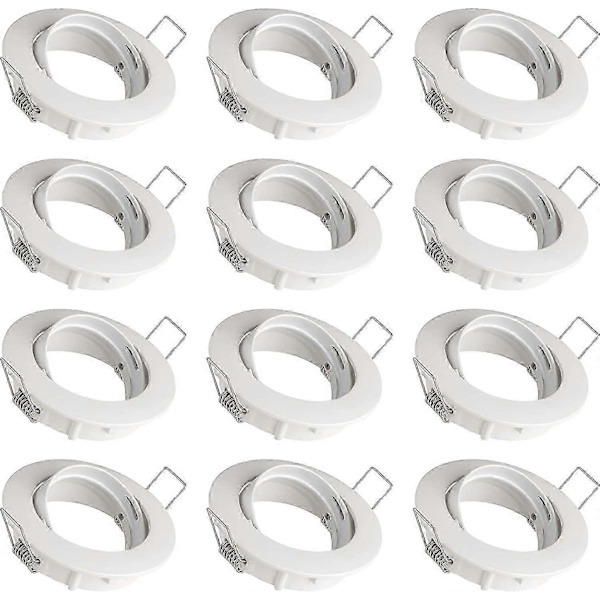 12x Justerbar Downlight GU10 Montering Hvid