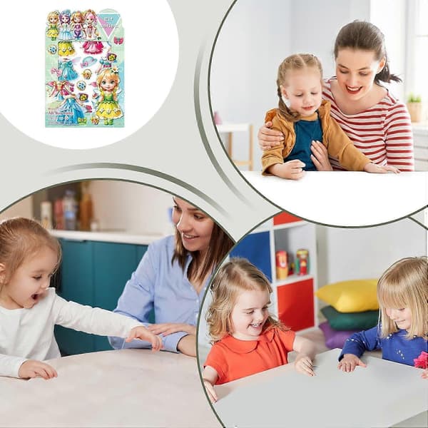 Magnetiska Dockor Utklädningskit Kostym Klänning Magnetiska Prinsesspappersdockor Utklipp