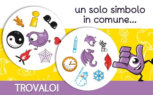 Asmodee 8231 Dobble Kids Kortspill - Italiensk språk, Alder 4-99