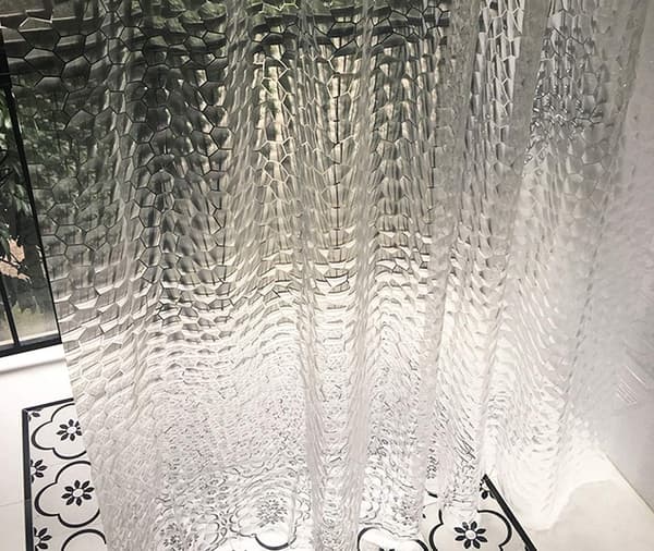 Duschdraperi Vattentätt Transparent Badrum EVA Anti Mögel Resistent Inkluderar Ringar 180x180 Cm