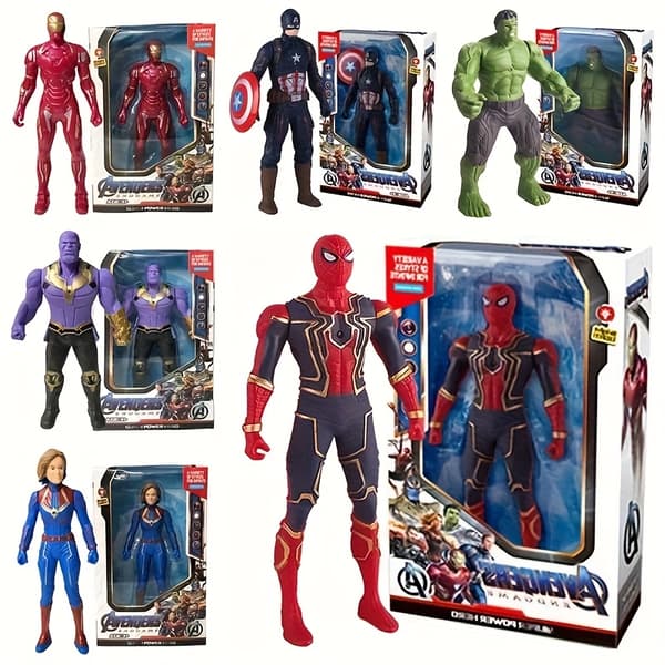 Marvel 17cm Animerad Karaktär Spider-för Man Hulk Actionfigur Iron-för Man Tecknad Julklapp, Marvel Fan Samlarobjekt, Samlarobjekt Action Thanos