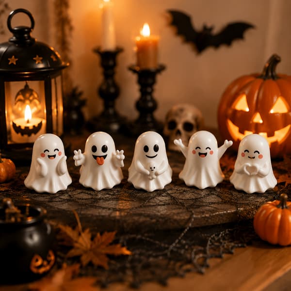 Halloween figursett søt mini hjemmeinnredning feriefestdekorasjon høst sesongbasert borddekorasjon Combo package