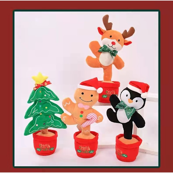Dansende legetøj, der gentager det du siger! Juledukke christmas tree
