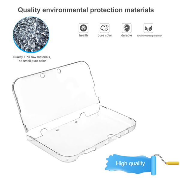 Kristallklart PC-fodral för New 3DS XL Konsol Repskyddande skyddande skal Stötsäkert fram- och baksida Skal