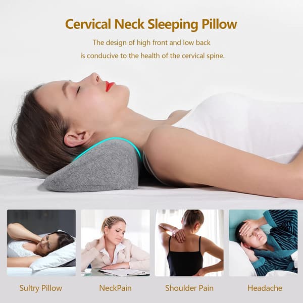 Nackkudde för sömn, memory foam-kudde för lindring av stel nacksmärta, nackkudde för smärtlindring (mörkgrå)