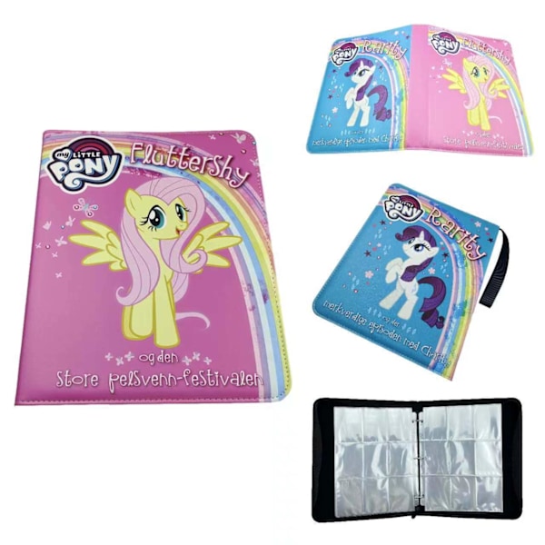 Kortalbum opbevaringsalbum højværdi løsbladet samlingsalbum samlingsalbum kortlomme inderside ins 9 grids, 50 pages, 900 card slots 5 pictures of my little pony