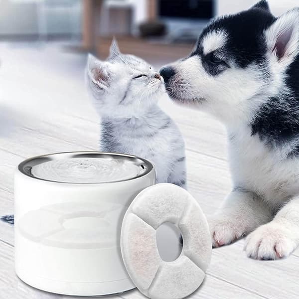 8 stk. Udskiftningspatroner til drikkefontænefiltre til kæledyr til katte og hunde, hvid