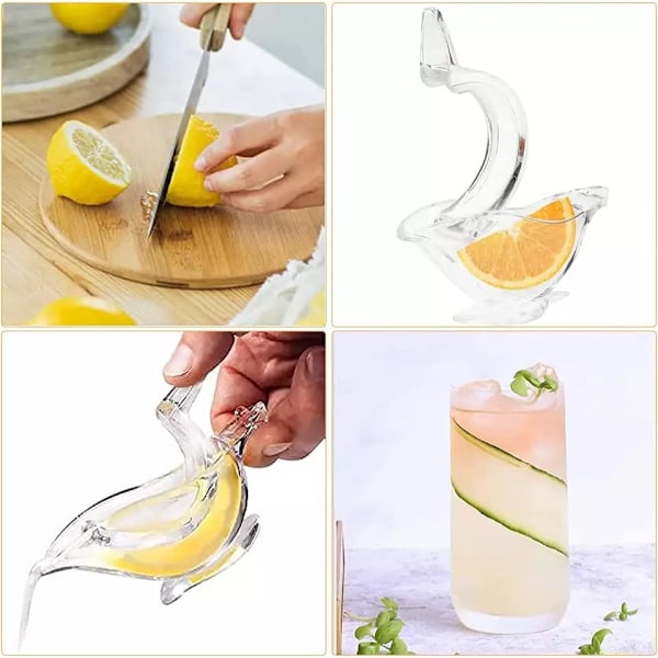 Akryl Fugl Sitronpress Ergonomisk Sitronsaft Fruktjuicer med Helltut 5pcs