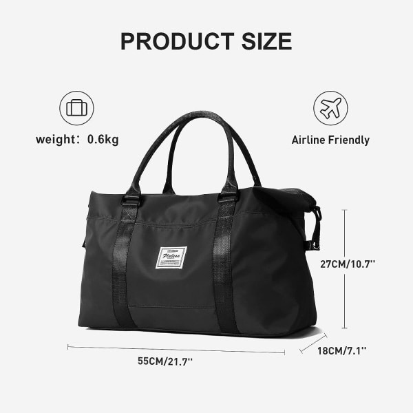 IC Sports Reisebag Stor Gymbag for Kvinner, Weekendbag Håndbagasje for Fly, Strandveske Dame Overnatting Bag