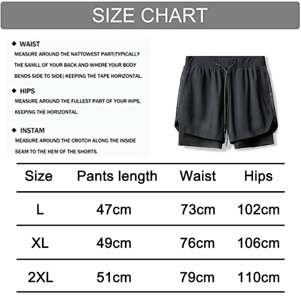 Herrshorts Sport 2 i 1 Shorts Sommarshorts Byxor
