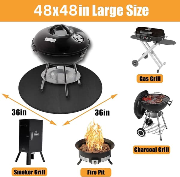 48 Fire Pit Mat for Solo Stove Bonfire Round Fireproof Fire Pit Mat under Fire Pit Camping Stove Mat for Solo Stove Accessories Under Grill