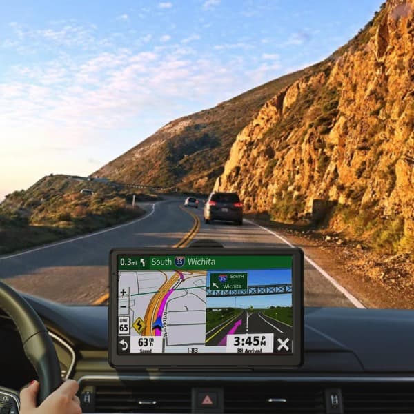 Bil GPS Navigator, Seneste 2024 Kort 7 Tommer Touchscreen Bil GPS, Stemmestyring til Svingretning, Understøtter Hastighed og Rødt Lys Advarsel