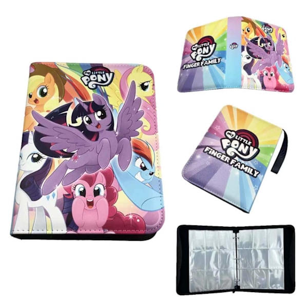 Kortalbum förvaringsalbum högkvalitativt lösbladigt samlingsalbum samlingsalbum kortficka innersida ins 9 grids, 50 pages, 900 card slots 1 My Little Pony
