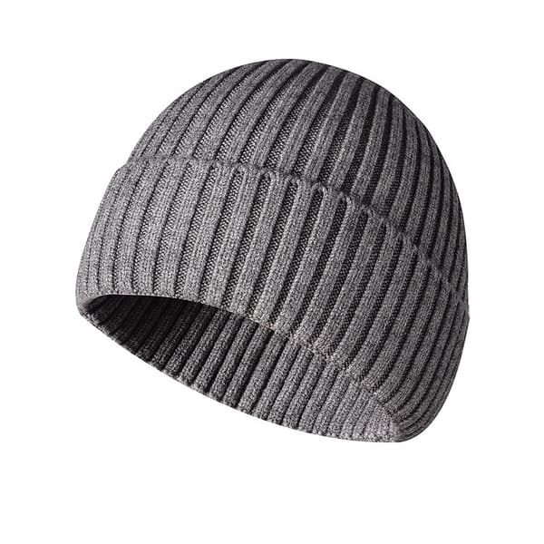 Varm strikket lue for menn kvinner barn vinter skull cap klassisk daglig grå