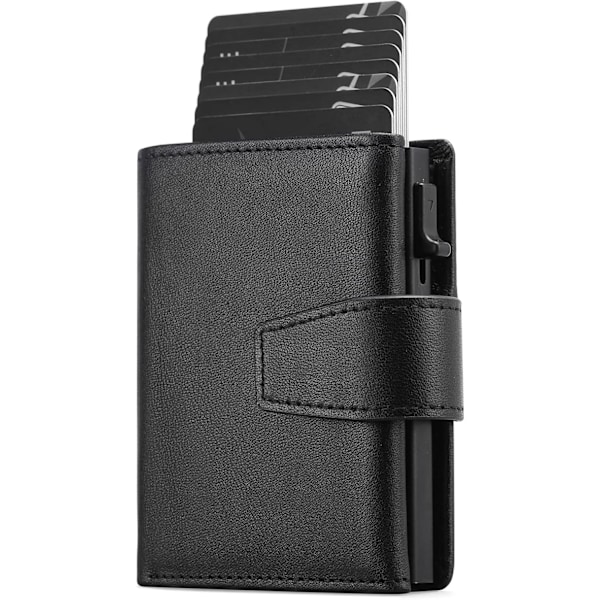 RFID-suojattu minimalistinen kolmiosainen luottokorttikotelo miehille automaattisella ponnahdusmekanismilla ja metallikotelolla