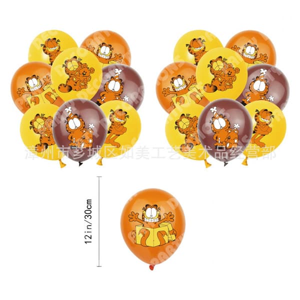 Garfield-tema Bursdagsfest Dekorasjonssett, Vimpelbanner Kaketopper og Ballonger for Barnefeiring B