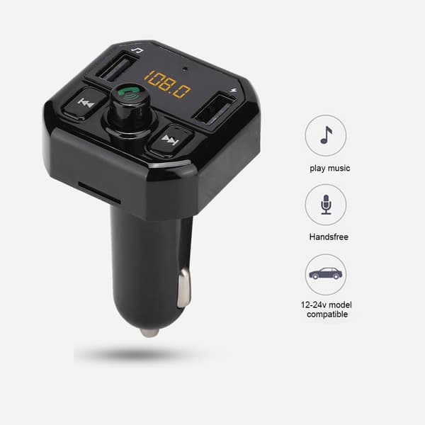 B9 Bil Mp3 Bil Bluetooth Håndfri Spiller Bil Usb Lader 3.1A Rask Lading (Svart)