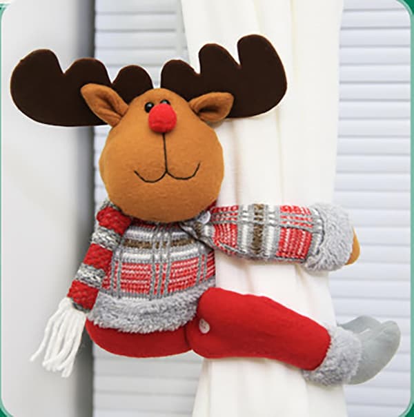 2 st Julgardin Spänne Docka Kramknappar (Älg och Jultomte) Elk and Santa Claus