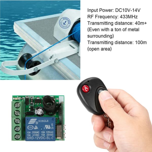 433MHz Trådlös Fjärrkontroll Switch Modul DC 12V 1Ch & 1st RF Fjärrkontroll - 1st