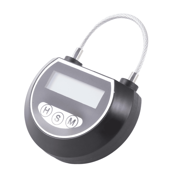 Elektronisk tidslås med display og knapper, maks. 999 timers timer, ABS-metalsikkerhedsbeholder