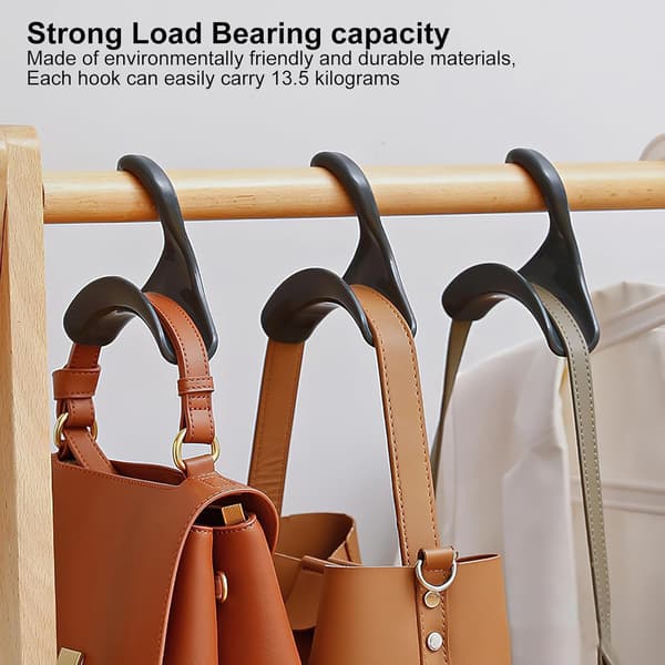 10-pack Svarta Krokar För Väskor Hattar Halsdukar Multifunktionell Klädhängare Organizer 11x4x11cm