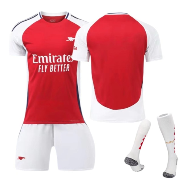 24-25 Nya Arsenal Hemmatröja 7 Saka 8 Odegaard Barn Vuxen Kostym Fotbollströja No size socks(XXL,No size socks)