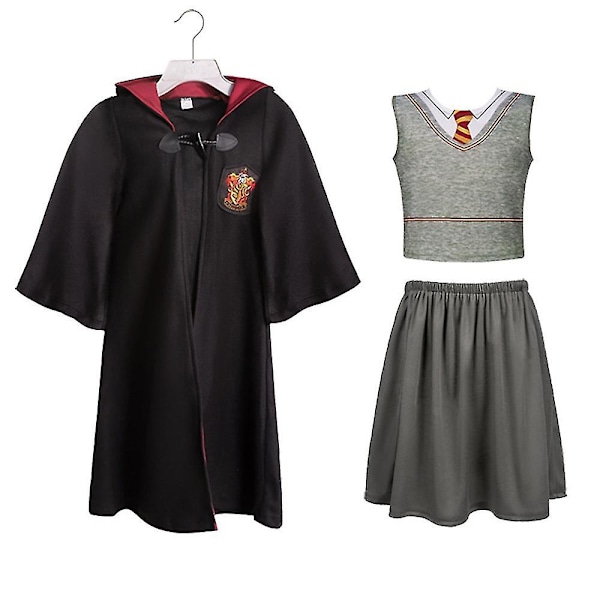Harry Potter Hermione Granger Gryffindor Rollespil Uniform Kostume Sæt til Børn 3-14 år - Xin Girl Girl Girl 8-10 Years