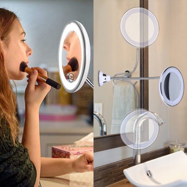 Flexibel förstoringsspegel med LED-ljus