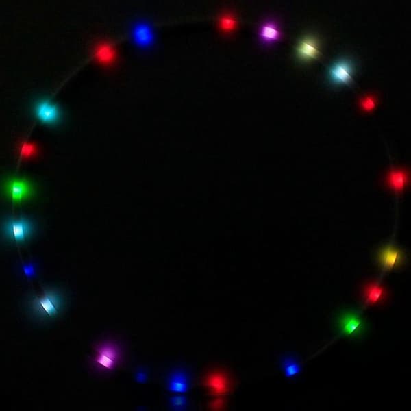 Lysende Hula Hoop 24 Farveskiftende LED Hula Hoop til Børn Voksne Hvid White One Size