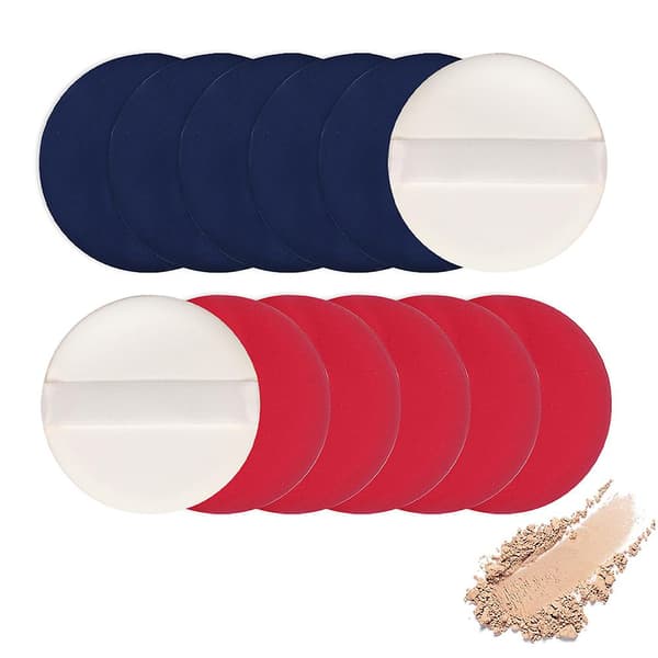 Makeup Pudder Puff Makeup med luftpude, flydende ansigtspudder og concealer, 12, pink og mørkeblå