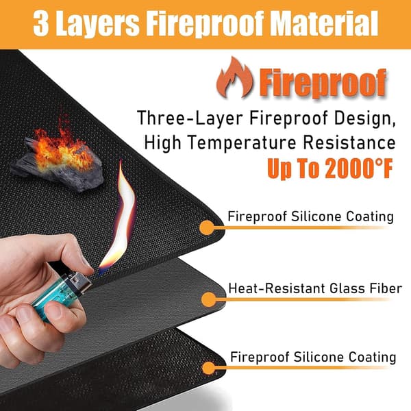 48 Fire Pit Mat for Solo Stove Bonfire Round Fireproof Fire Pit Mat under Fire Pit Camping Stove Mat for Solo Stove Accessories Under Grill