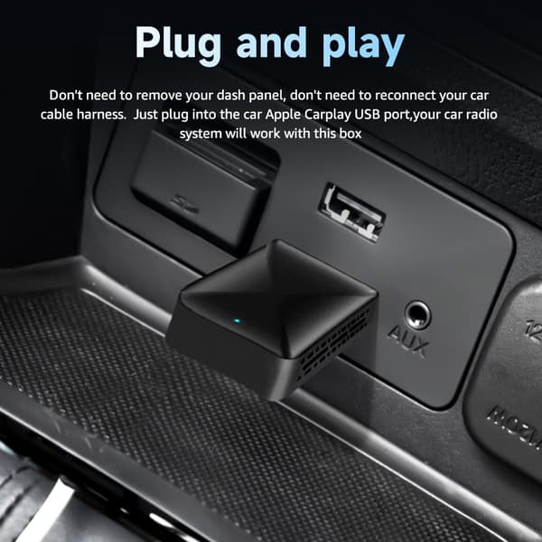 Trådløs CarPlay-adapter til Apple Android USB C hurtig forbindelse Mini Car Play Dongle kompatibel med iPhone Smartphone