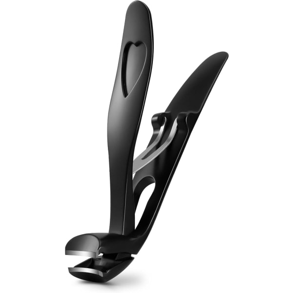 Vinklad nagelklippare för seniorer - Ergonomisk tånagelklippare för tjocka naglar, Premium stålklippare (Svart)