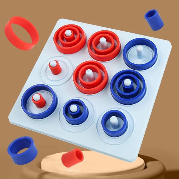 Toe Game Bærbar Desktop Checkers Strategileker for Barn Gutter Gaver