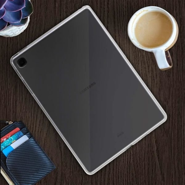 Kotelo - AVIZAR - Galaxy Tab S6 Lite - Joustava silikonigeeli - Erittäin ohut - Läpinäkyvä valkoinen Vit