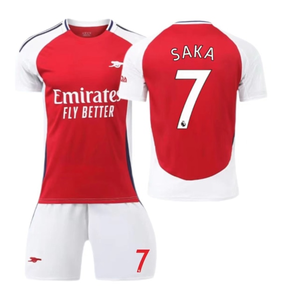 24-25 Nya Arsenal Hemmatröja 7 Saka 8 Odegaard Barn Vuxen Dräkt Fotbollströja No socks size 7(S,No socks size 7)