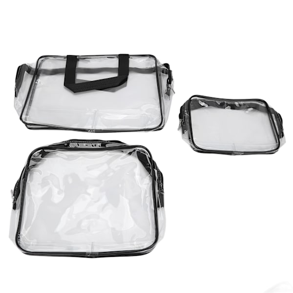 3 st Toalettväska Transparent Design 3 Storlekar Vattentät Bärbar PVC Material Praktisk Transparent Kosmetikaväska För Resor