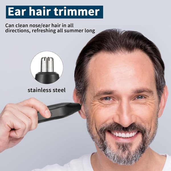 Nese- og ørehårtrimmer for menn og kvinner Multifunksjonelt skjønnhetssett for menn Øyenbryn- og ørehårtrimmer Avtakbart hode for vannvask